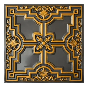 Piastrelle per soffitto recuperate pannello parete interno goffrato PL16 giallo arcaico 10 pz/lotto - Foto 1 di 20