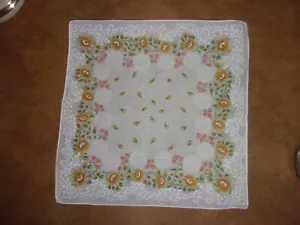 Vintage Taschentuch Blumen - 12 Zoll x 12 Zoll - Bild 1 von 3
