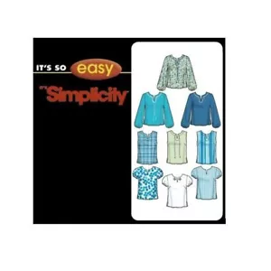 Camicetta top camicia modello cucito Simplicity 5634 manca taglia 10-20 - Foto 1 di 5