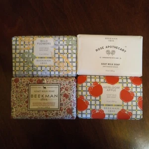 LOT OF 4 BEEKMAN 1802 GOAT MILK BAR SOAPS- WILD FLOWERS, APPLE, ROSE, GRAPEFRUIT - Picture 1 of 1