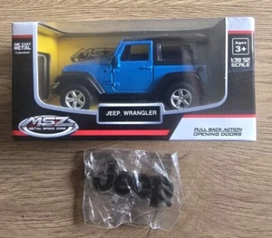 MSZ 1:39 Jeep Wrangler Blue Die Cast Toy Model Car 2017 With Jeep keychain - Picture 1 of 5