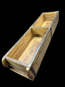 Vintage Wooden Box Double Brick Cast 22" Primitive Decor Nold Farmhouse Store - Picture 1 of 15