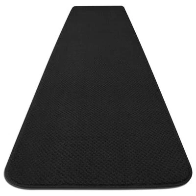 SKID-RESISTANT CARPET RUNNER hall area rug floor mat BLACK - Image 1 of 4