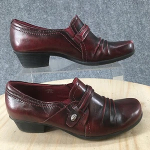 Earth Shoes Womens 8.5 B Maize Slip On Loafers Red Leather Low Heels Comfort - Picture 1 of 19