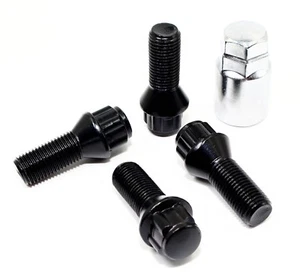 Set of 4 14x1.25 28mm Black Wheel Locks BMW 640i 650i 6 Series Gran Coupe - Picture 1 of 2