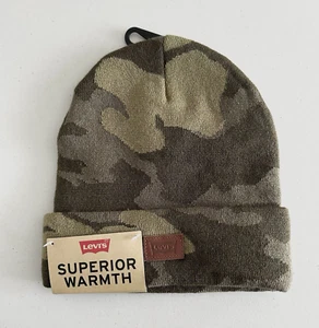 Levis Cuffed Stretch Knit Camo Beanie Superior Warmth Hat Men Winter Beanie Hat - Picture 1 of 3