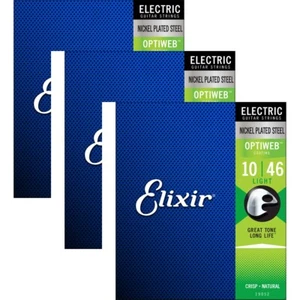 3 Sätze Elixir 19052 Saiten für E-Gitarre OPTIWEB Coating Light 10-46 16552 - Bild 1 von 1