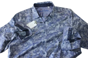 Camisa Robert Graham Wave You Azul Púrpura Cachemira RS231002CF LS XXX-Grande 3XL - Imagen 1 de 5