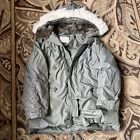 Olive Green Military Parka Coat Extreme Cold Weather Hood Type N-38 Men's Medium