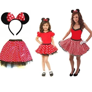 Red Bow Mouse Tutu Costume Kids Teens Fancy Dress Halloween Accessory Set UK - Picture 1 of 10