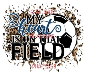 Impresión de sublimación My Heart Is On That Field Fútbol listo para presionar transferencia de calor - Imagen 1 de 1