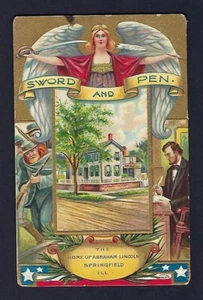 Early 1900's Patriotic Postcard, Abraham Lincoln Home, Springfield Illinois - Picture 1 of 2