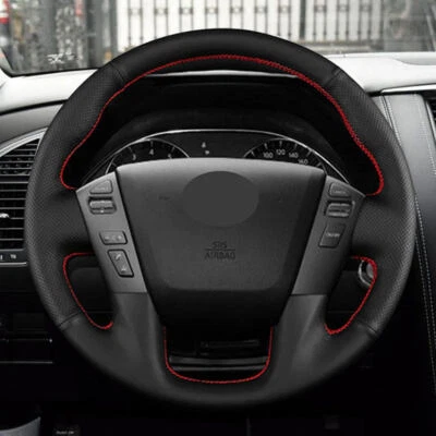 DIY Hand Sewing Steering Wheel Leather Cover For Nissan Armada Frontier Titan - Imagem 1 de 4