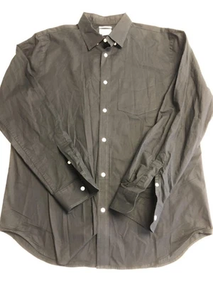 Camisa Antigua Azul Marino Para Hombre Grande Negra Con Botones Manga Larga Bolsillo Mezcla de Algodón Trabajo Foto 1 de 4