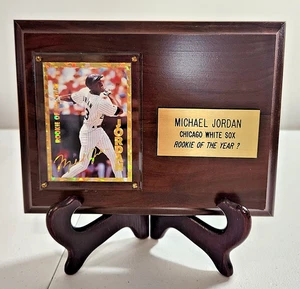 Michael Jordan Baseball Rookie of the Year Wooden Plaque - Picture 1 of 3