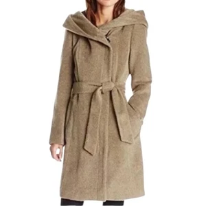 Abrigo con capucha COLE HAAN Suri mezcla de lana de alpaca talla 8 - Imagen 1 de 13