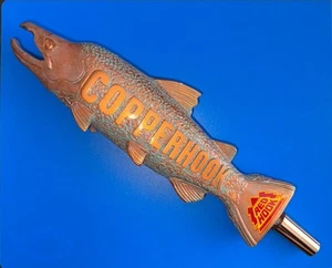 Vintage Copperhook Red Hook Copper Beer Tap Handle Pull Knob Salmon Fish - Picture 1 of 2