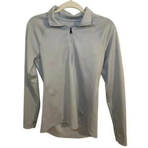Under Armour Heatgear Long Sleeve Gray Shirt medium 3/4 zip Thumb Holes Fitted - Picture 1 of 4