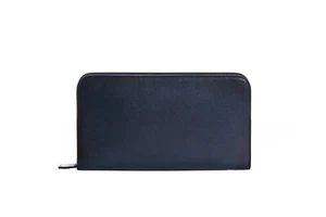 ARALDI MILANO 1930 ozeanblau TAMPONATO Leder Clutch Tasche Reise Geldbörse Handtasche - Bild 1 von 7