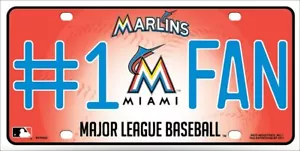 Miami Marlins #1 Fan Metal Embossed License Plate - Picture 1 of 1