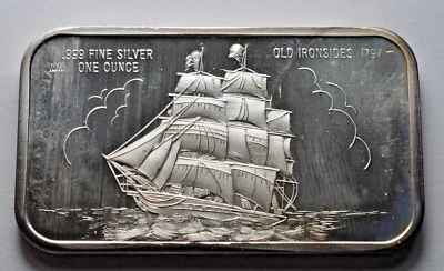 Madison Mint 1972 1 Ounce .999 Silver Ironsides 1797 - Image 1 of 2