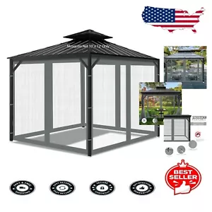 Patio Gazebo Mosquito Screen with Double Zipper – Ideal for Summer Gatherings - Picture 1 of 8