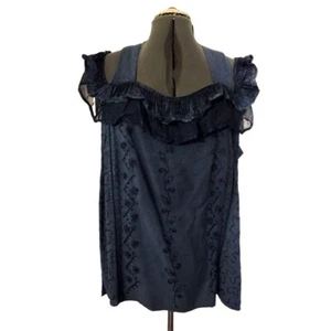 Damen 3X Blau Bestickt Schulterfrei S.R. Mode Bluse Neu Mit Etikett - Bild 1 von 11
