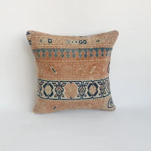 Ethnic Vintage Turkish Rug Pillow Cover Home Decorative Boho Cushion 16x16 in - Picture 1 of 9