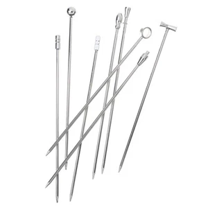 4PCS Stainless Steel Cocktail Sticks Fruit Sticks Reusable Drink Martini Pi-V6 - Picture 1 of 19