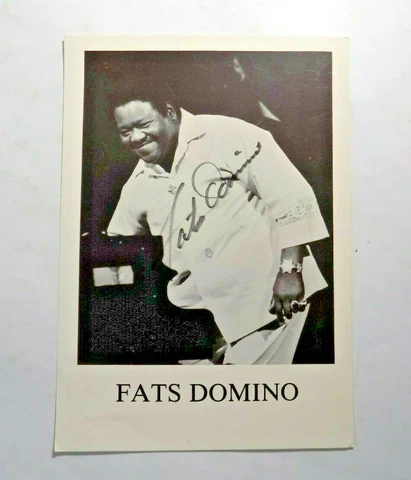 FATS DOMINO Authentic Hand Signed Autograph 5x7 Photo - R&B SINGER/SONGWRITER BW Cover