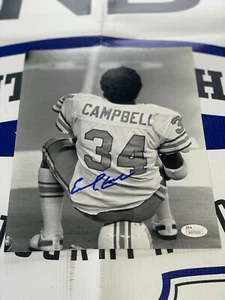 Earl Campbell Signed HOUSTON OILERS SITTING 8x10 Photo JSA COA - Picture 1 of 2