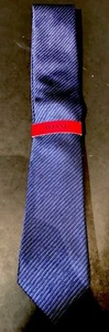 New Alfani Navy Men One Size Thompson Solid Slim Silk Neck Tie RTL $52 ? - Picture 1 of 2