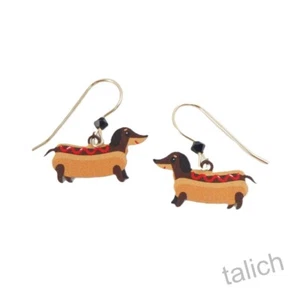 Sienna Sky Earrings Dachshunds Hot Doggy Handmade in USA Lightweight Unique Gift - Picture 1 of 4