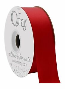 Offray Berwick 1.5'' Red Double Face Satin Ribbon, 50 Yds