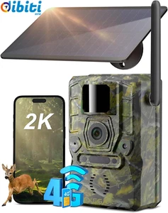 4G LTE Fototrappola con SIM,2K Solare Fototrappola Notturna da Caccia con Batter - Foto 1 di 12