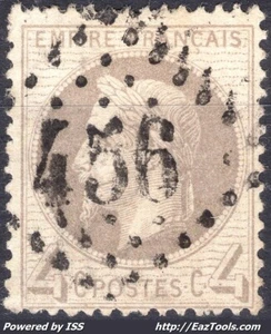 FRANCE EMPIRE LAURÉ 4c GRIS N° 27 AVEC OBLITERATION GC 456 BESANCON DOUBS - Picture 1 of 2