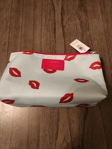 CLINIQUE Kate Spade Aqua/ Red Lip Makeup Cosmetic Bag,Pouch NEW 2023 W/lipstick - Picture 1 of 4