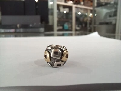 Genuine PANDORA Two Tone 14ct Gold Initial D Marked Charm - Image 1 of 4