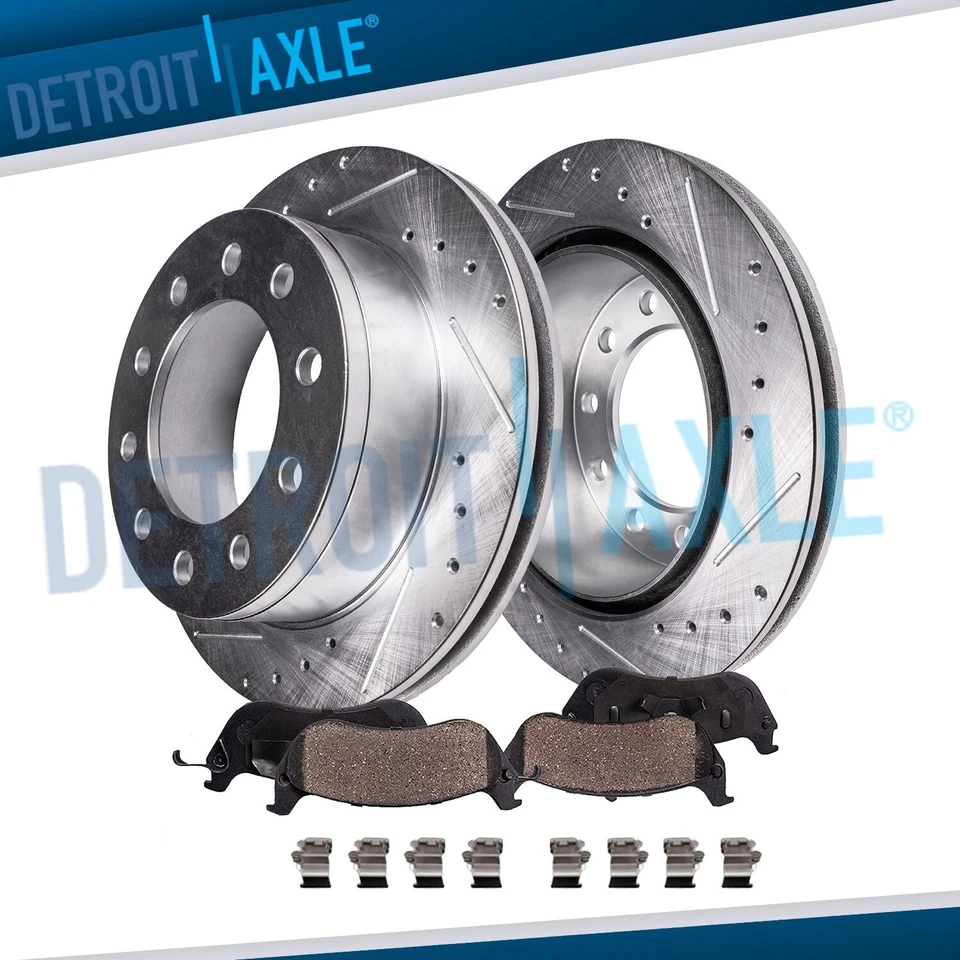 Rotores de disco perforados delanteros pastillas de freno para Ford F-450 F-550 Super Duty 2017-2021 Foto 1 de 4