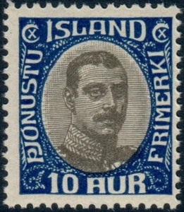 ISLANDA. 1920. #O43. Ufficiale. Cristiano X. 10 Aur. In perfette condizioni (PK2296) - Foto 1 di 2