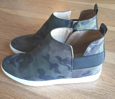 Zapatos para mujer talla 10M Sun + Stone camuflaje cremallera botines, verde negro goma Foto 1 de 4