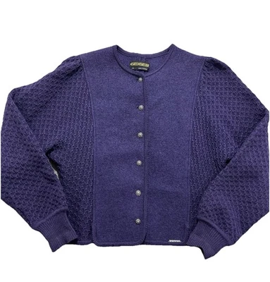 Vintage Geiger Austria Purple Wool Cardigan Sweater Jacket Sz EU 40 / US M - Image 1 of 4
