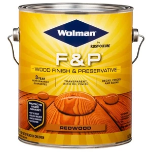 Wolman 14406 F&P Finish and Preservative-Exterior Wood Redwood gal 4 pack - Picture 1 of 1