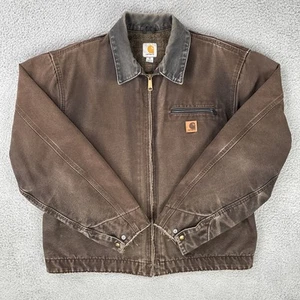 Vtg Carhartt Detroit Jacket Men XLT Brown J97 DKB Blanket Lined Distressed Chore - Imagen 1 de 19