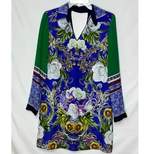 Mini Vestido Clover Canyon Para Mujer Talla M Azul Floral Manga Larga - Elegante - Imagen 1 de 7