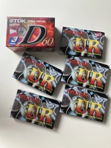 8x TDK 60min Maxell 90min Blank Audio Cassette Tapes - NEW SEALED - Picture 1 of 3