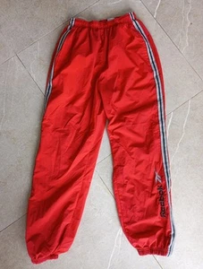 Vintage Reebok Pants Mens M Red Sweatpants 90s Varsity Windbreaker Track - Bild 1 von 6
