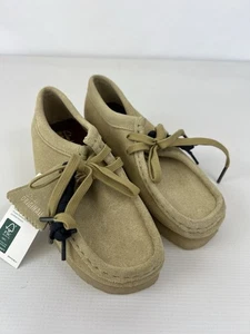 Mocasín Clarks Wallabee para mujer con cordones suela de goma en gamuza de arce talla 6 M nuevo - Imagen 1 de 8