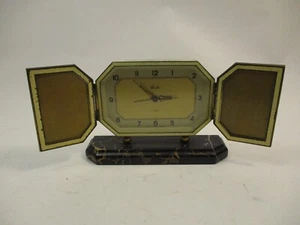 Vintage 1940s Schuler Clock French West Germany Art Deco Style Opening Panels - Picture 1 of 11