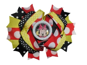 NEW Minnie Mickey Mouse Girls 5-inch Hair Bow Clip - Picture 1 of 3